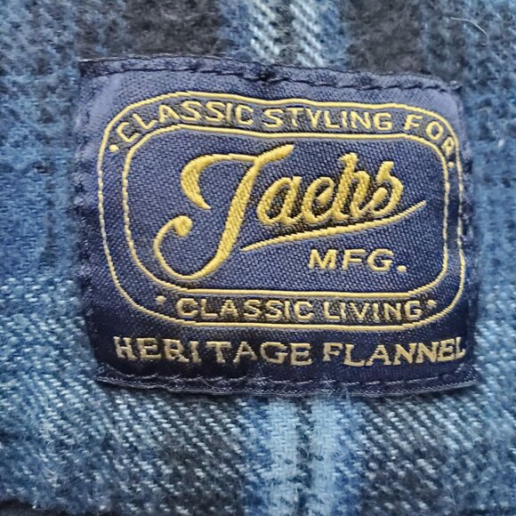 Jachs Shirt Mens XXL Blue Heritage Flannel Button-Up Plaid Long Sleeve Casual - Picture 2 of 10